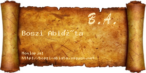 Boszi Abiáta névjegykártya
